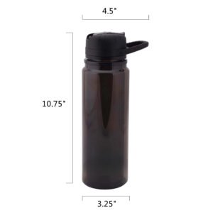 24-Ounce Double-Wall Tritan Water Bottle with Flip Straw Lid, Grey